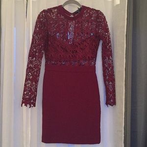 Romeo and Juliet Couture Maroon lace dress